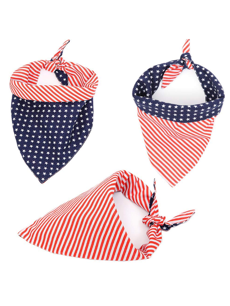 Patriotic Reversible Bandana for Large and Small Dogs