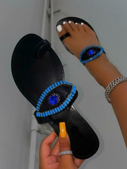 Rhinestone Eyes Slippers