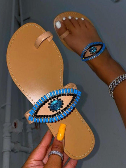 Rhinestone Eyes Slippers