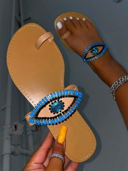 Rhinestone Eyes Slippers