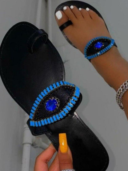 Rhinestone Eyes Slippers