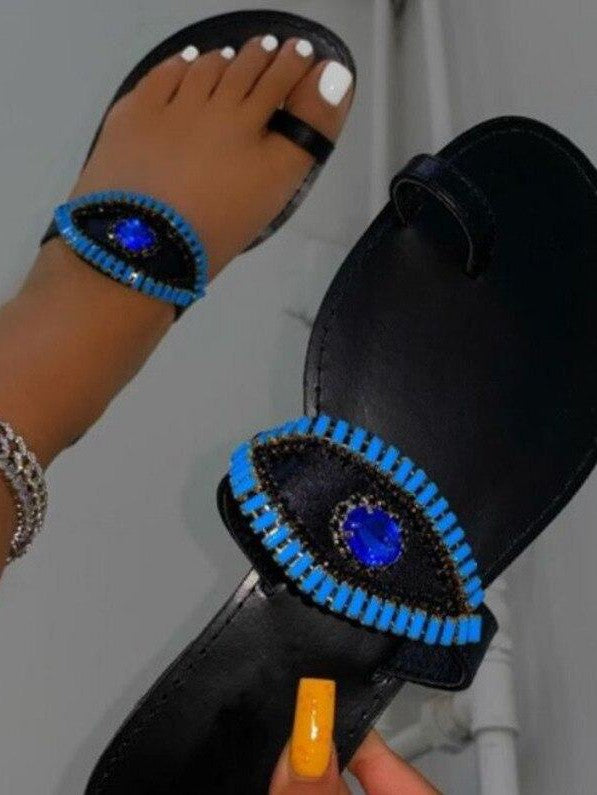 Rhinestone Eyes Slippers