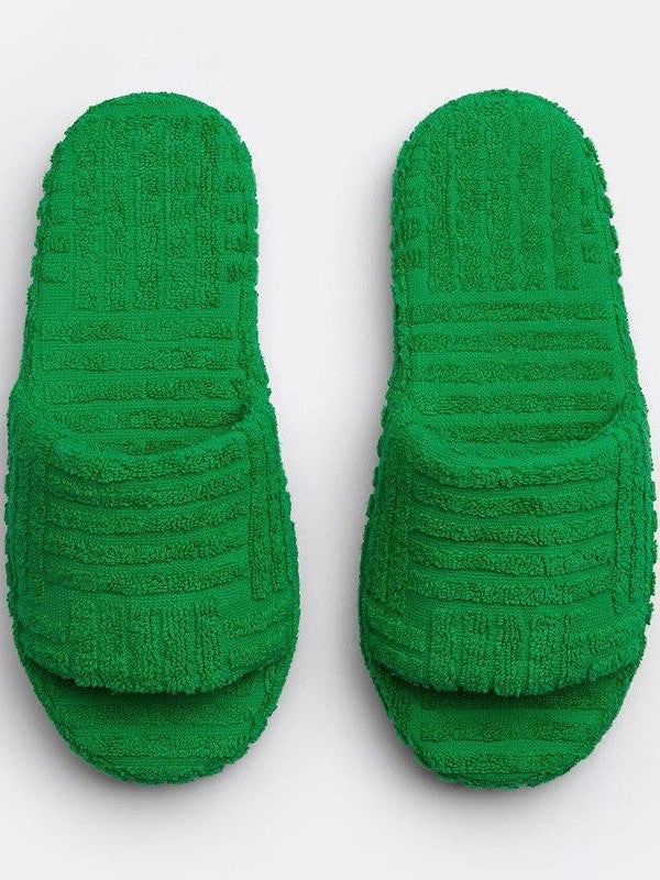 Flat Furry Open Toe Slippers