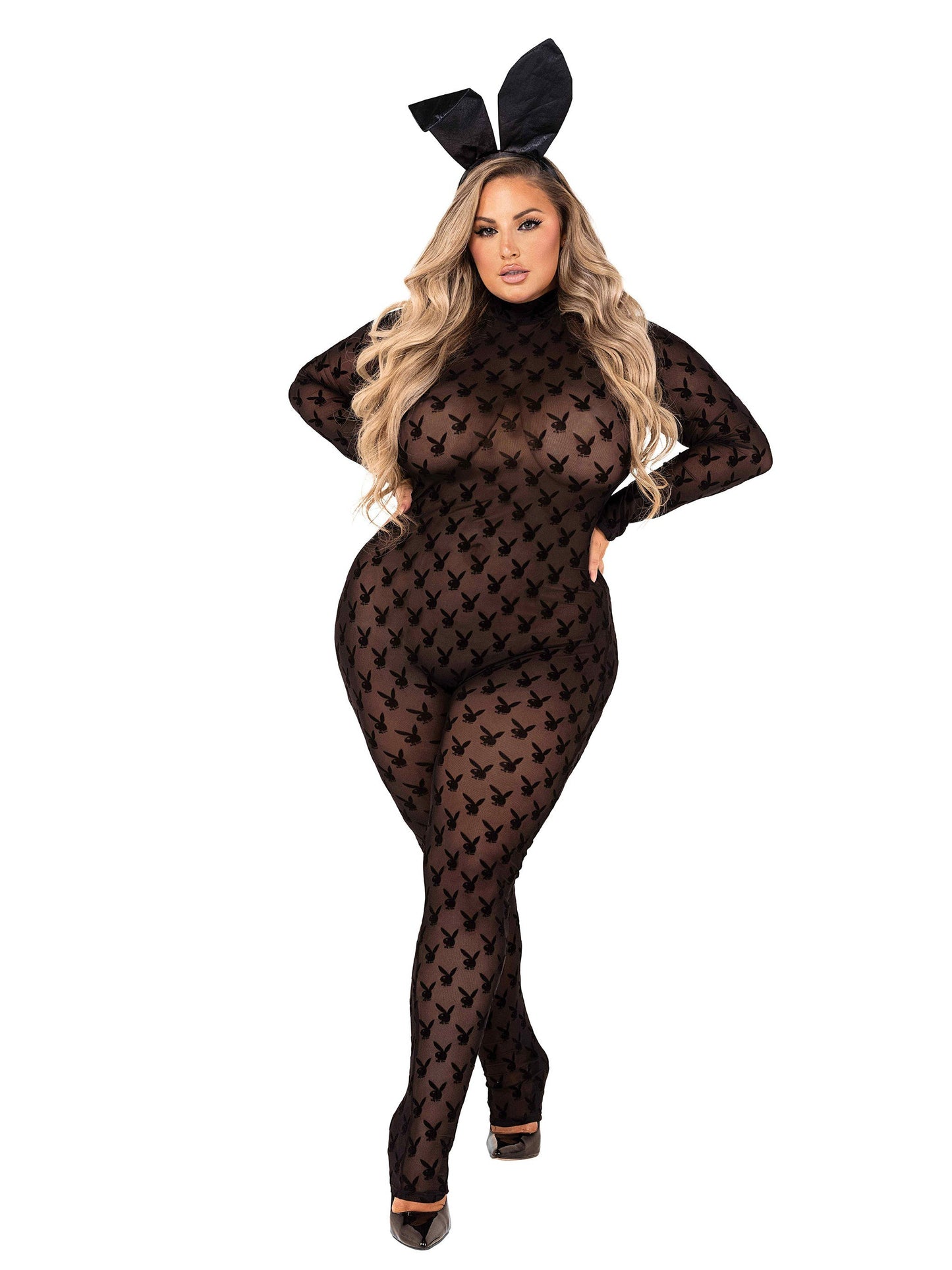 Sheer Playboy Bunny Bodysuit Costume