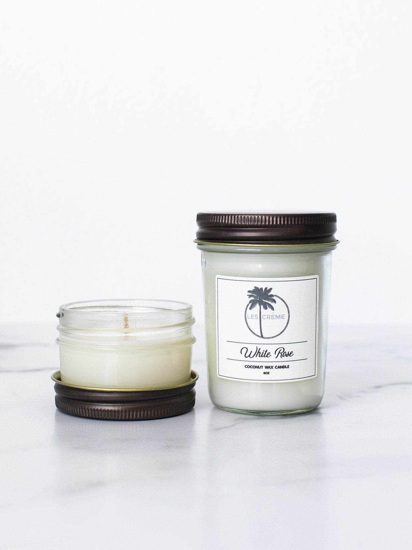 White Rose Scent Coconut Wax Candle