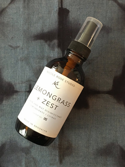 Lemongrass + Zest Organic Essential Oil Disinfectant Spray