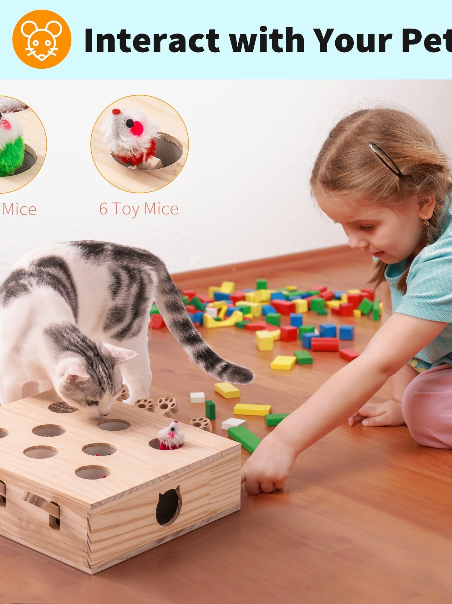 Mewoofun 8 Holes Cat Toy