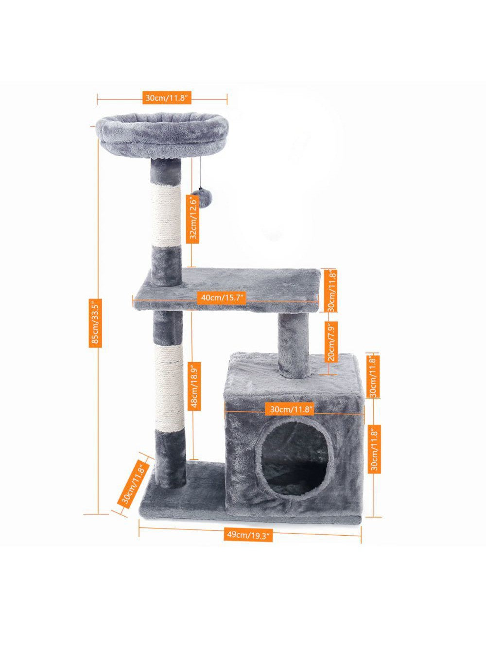 Cat Tree House 3 Tier Scratching Post