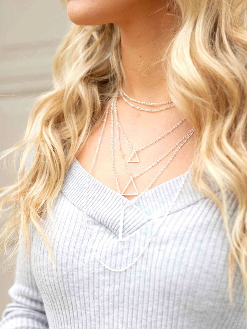 Double Triangle Multilayer Necklace