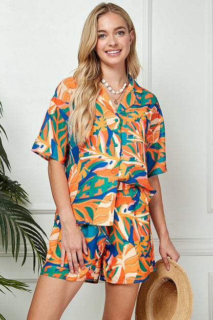 Short Sleeve Print Shirt & Short Casual Sets