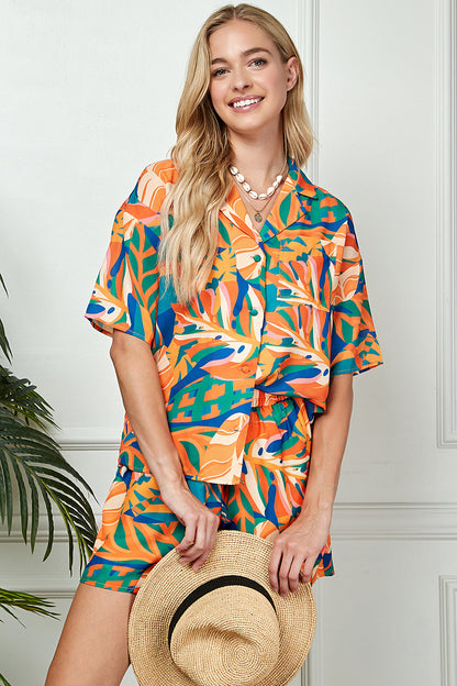 Short Sleeve Print Shirt & Short Casual Sets