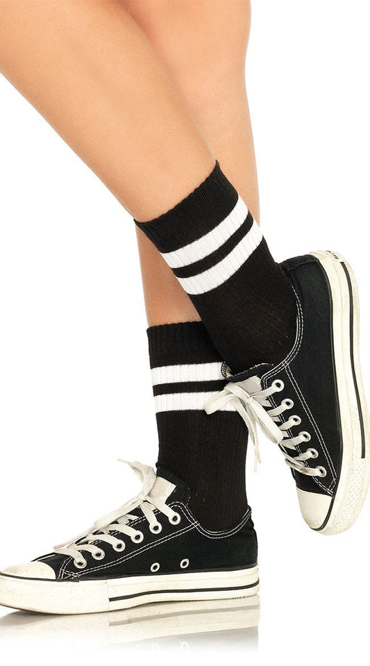 Calcetines tobilleros deportivos a rayas de moda