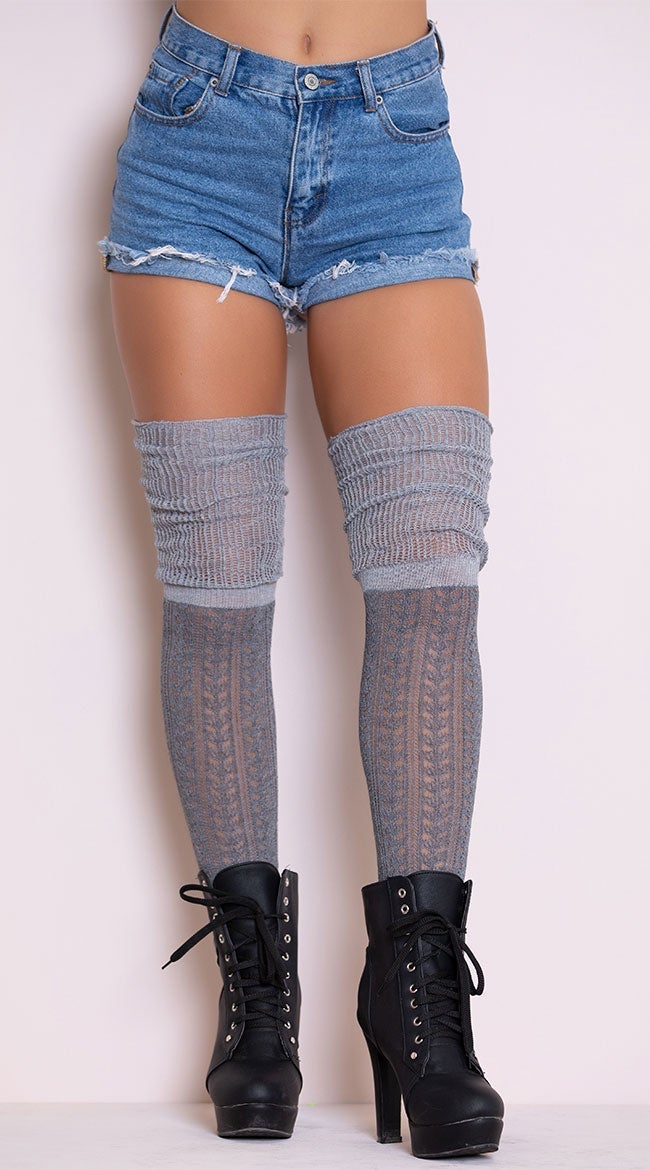 Cozy Patterned Thigh High Stockings