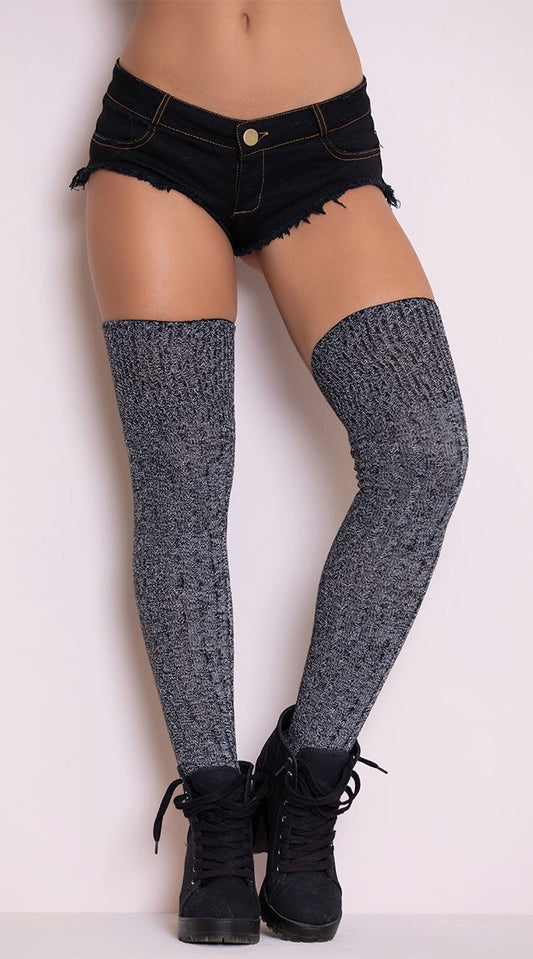Grey Good Girl Thigh High Stockings