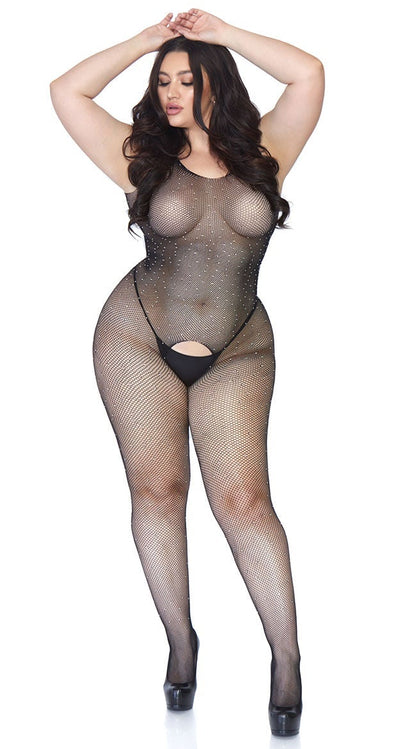 Bodystocking de tanque de rede cristalizada