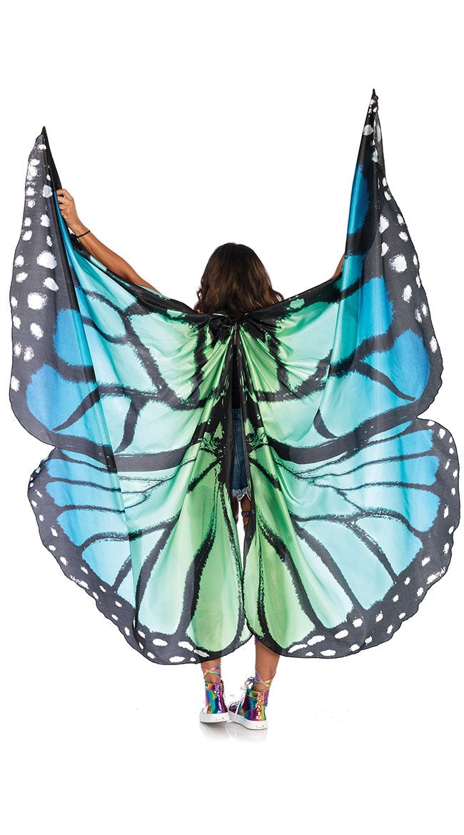 Capa de ala de mariposa monarca del festival