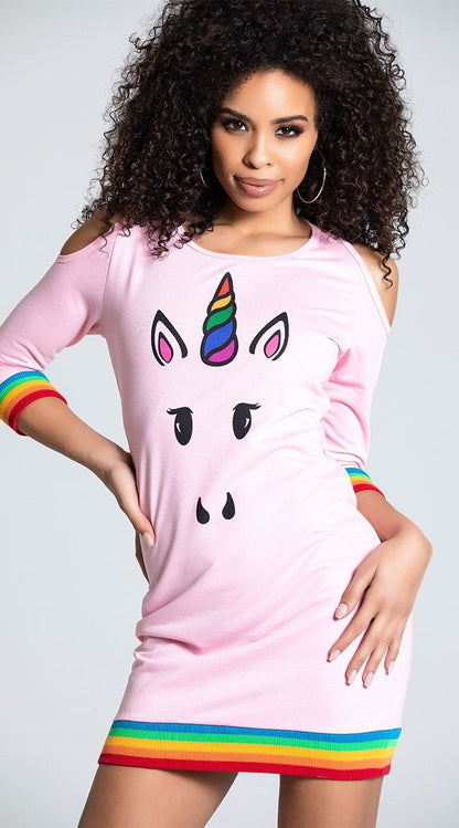Disfraz de vestido de camiseta de amante de unicornio