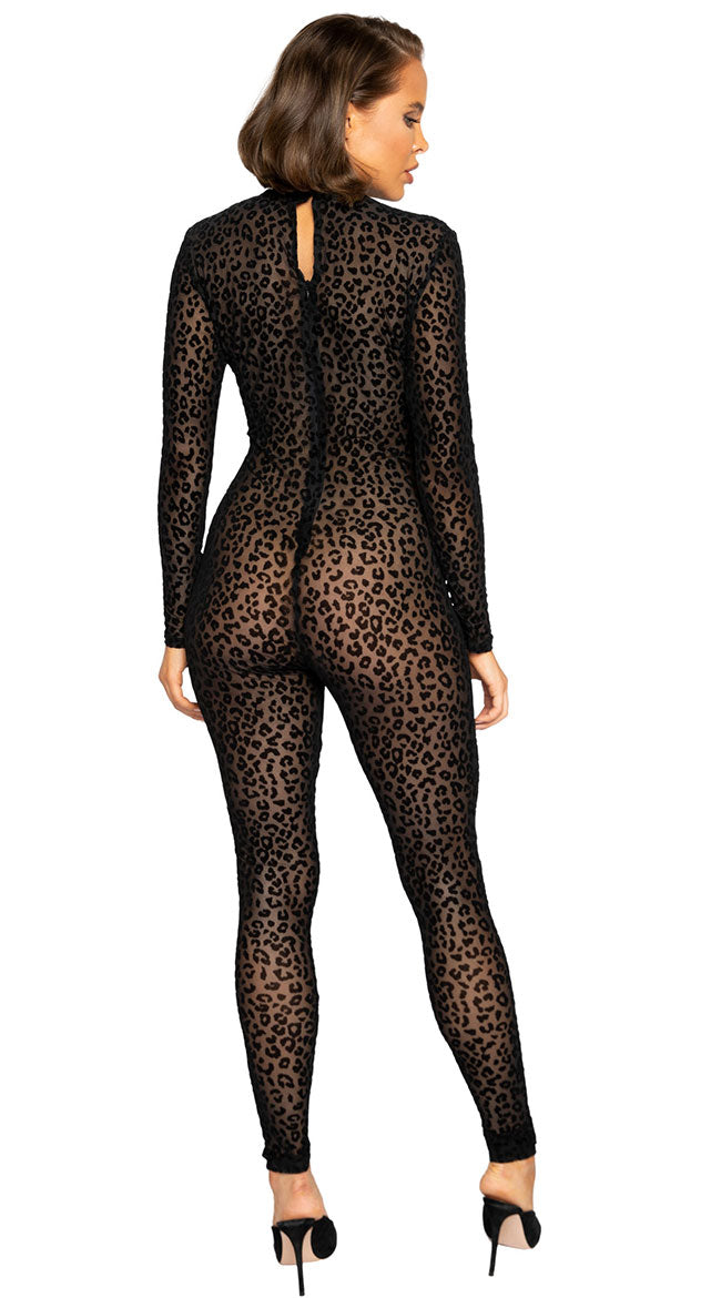 Velvet Touch Leopard Bodystocking